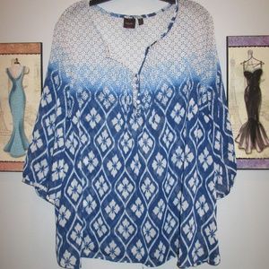 Rafaella Plus Size Top 2X Shades of Blue